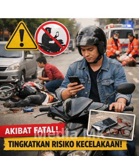 Bahaya Mengendarai Motor Sambil Menggunakan HP