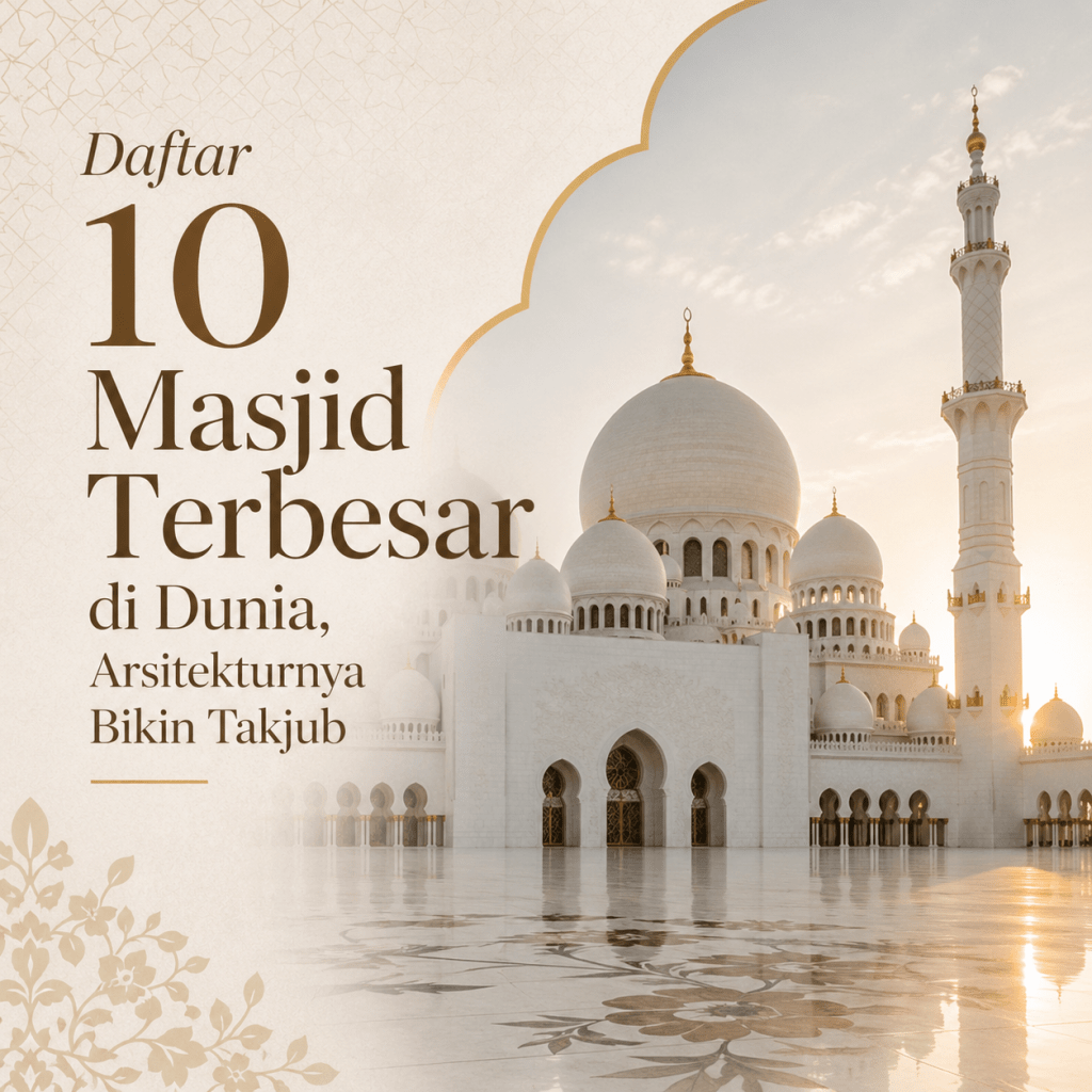 Daftar 10 Masjid Terbesar di Dunia, Arsitekturnya Bikin Takjub