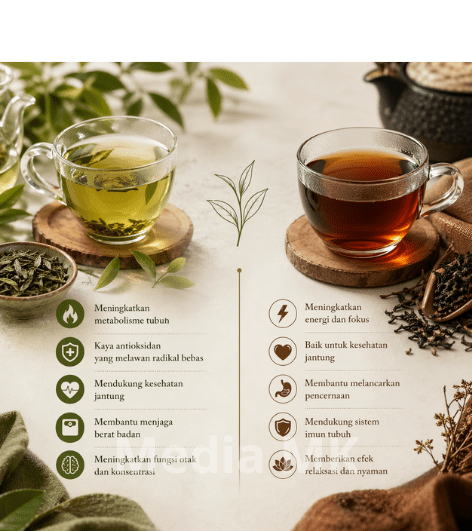 Manfaat Teh Hijau dan Teh Hitam untuk Tubuh