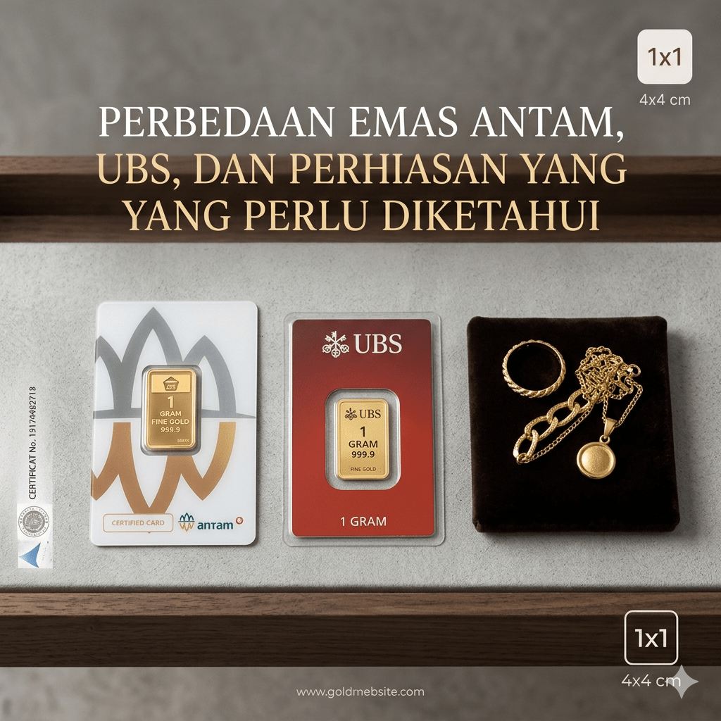 Perbedaan Emas Antam, UBS, dan Perhiasan yang Perlu Diketahui