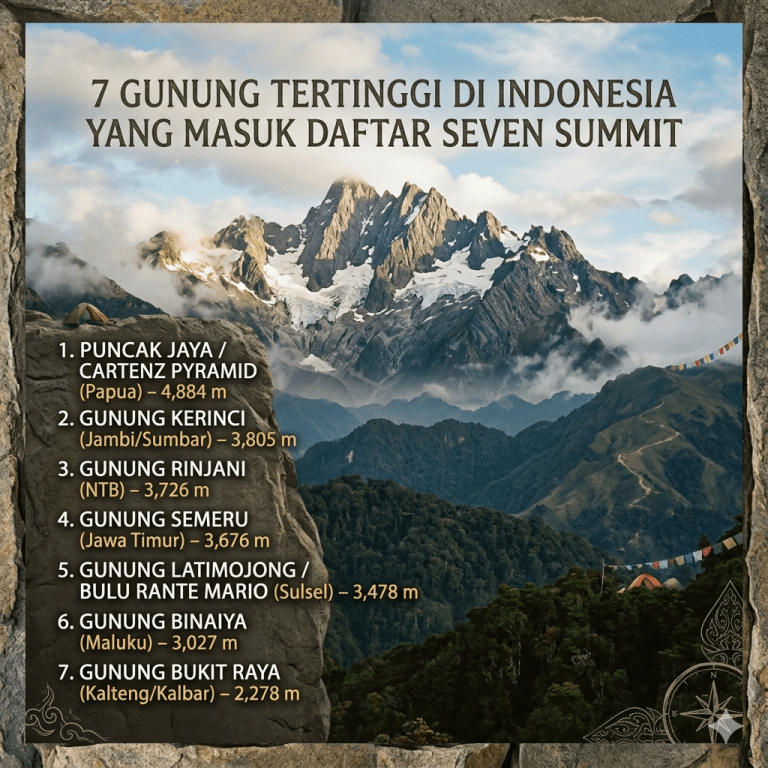 7 Gunung Tertinggi di Indonesia yang Masuk Daftar Seven Summit