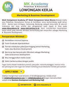 Lowongan Kerja Marketing & Bussines Development